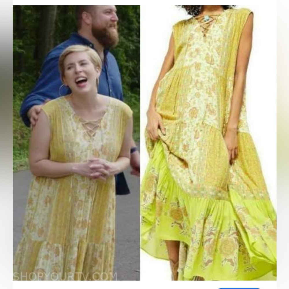 NWT Free People Hanalei Bay Yellow Maxi Size M as Seen on Episode 6 Home Town - Picture 7 of 16